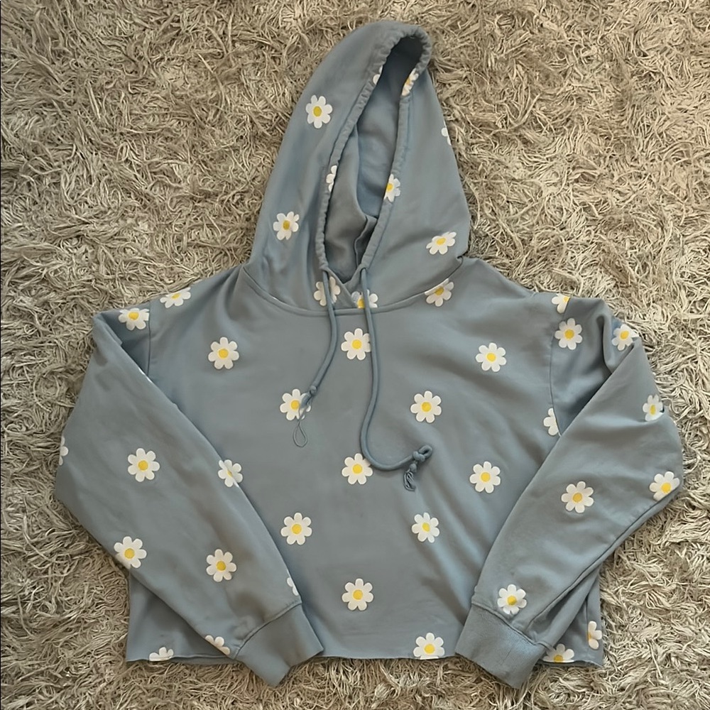 No Boundaries Blue Floral Kids Hoodie